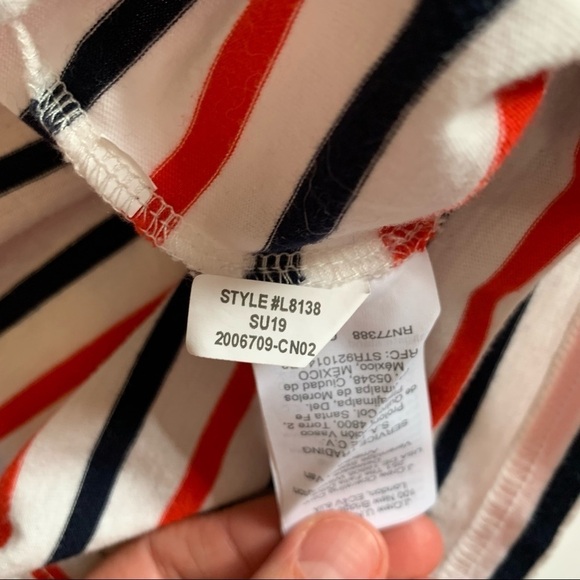 J. Crew Red, White, and Blue Striped Cropped T-Shirt - Picture 4 of 6